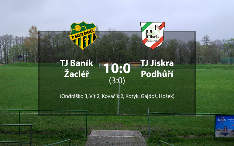 TJ Baník Žacléř A - TJ Jiskra Podhůří 10:0 (3:0)
